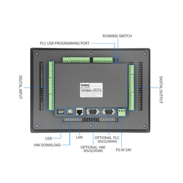 1024x600 PLC Program Logic Controller 408MHZ 10 Inch Touch Panel RS485