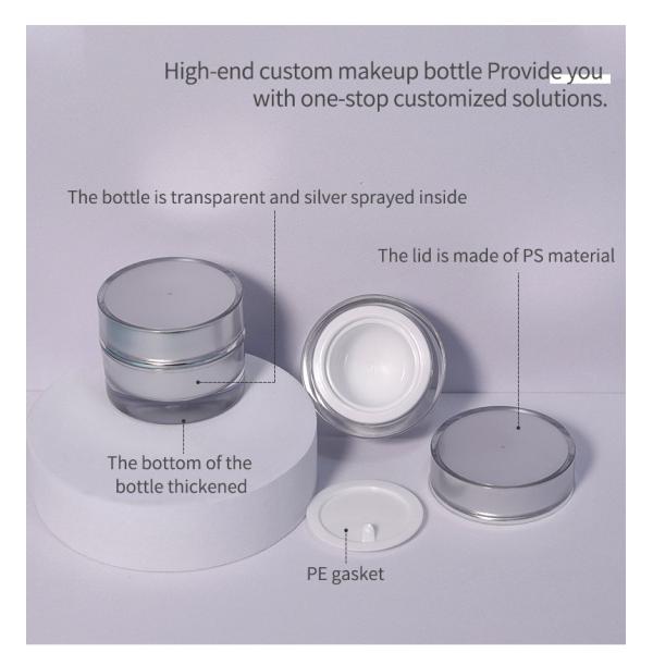 Customer's Logo Luxury 10g Round PS Silver Empty Clear Plastic Packaging Cosmetic Cream Jar for Lip Balm