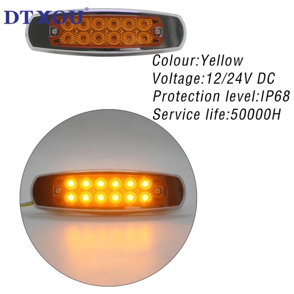 Universal 12-24v Super Bright Flash 12led Warning Strobe Lights Waterproof Dustproof Truck Vehicle Strobe Side Led Marker Light