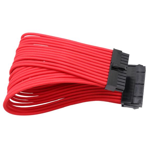 High Quality PSU Computer Cord Sleeved Cable Extensions 24pin interface cotton mesh Electric Cables 300mm Length