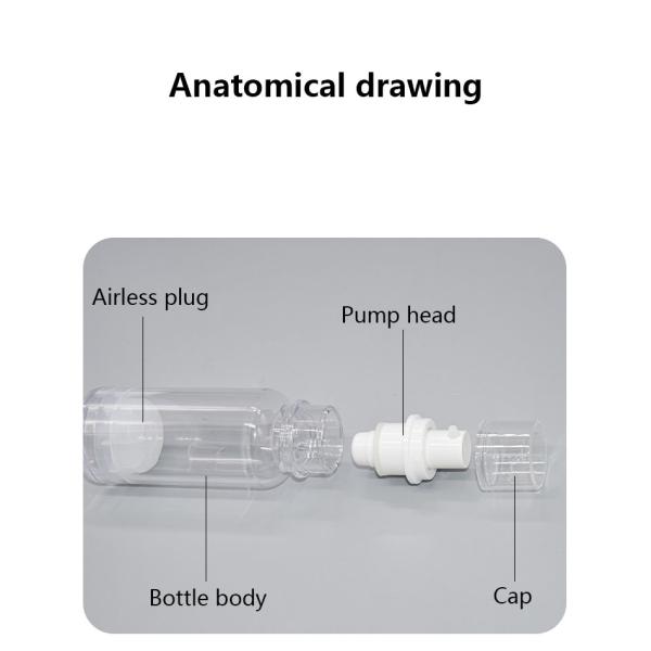 Single Layer AS Airless Cosmetic Bottles With Pump Cap 30ml 50ml