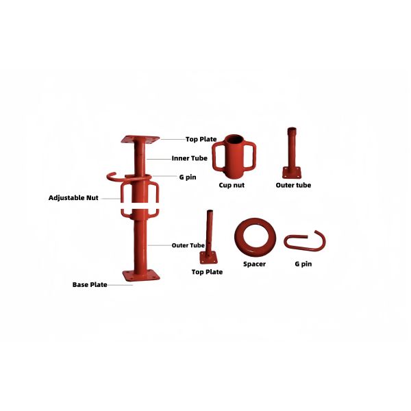 Customizable Adjustable Shoring Prop with 20,000 kg Load Capacity and Galvanized or Painted Finish