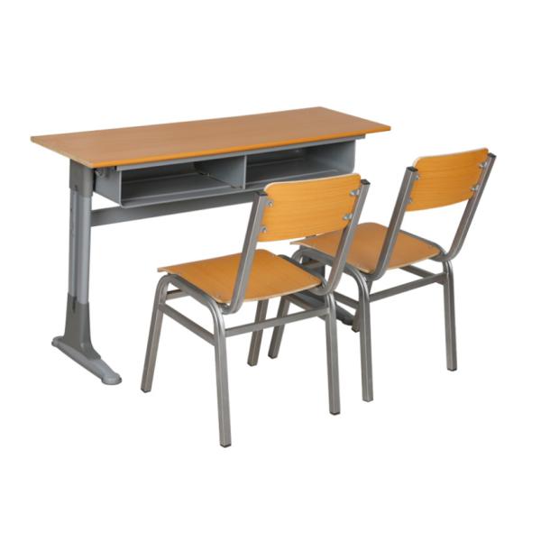 Knocked Down Two Person Classroom Chair With Desk