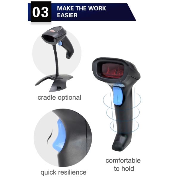 Cost-Effective Wired Omni-Directional Portable 1D bar Code Laser Reader Handheld Barcode Scanner