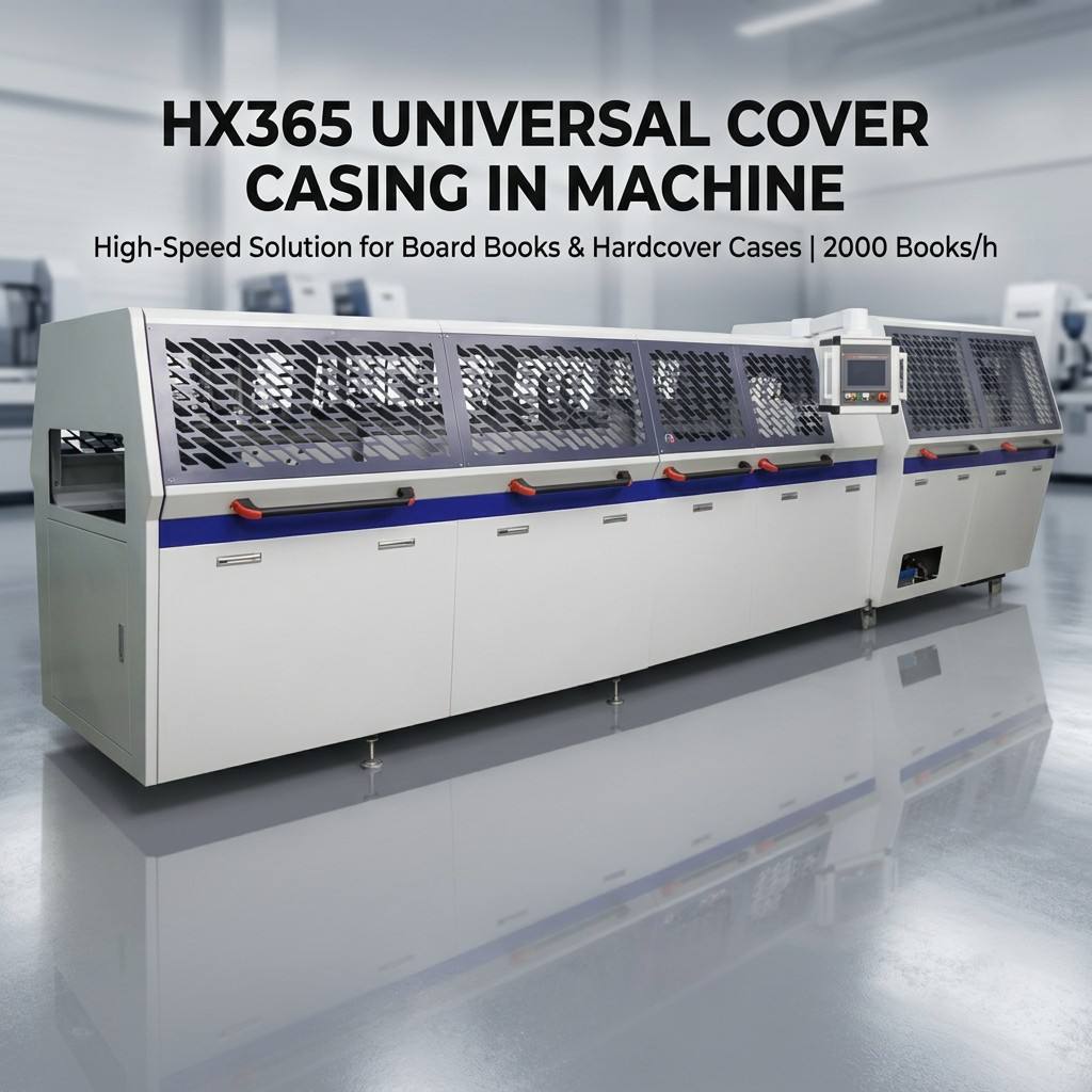 HX365 machine side view showing operational details and mechanical components