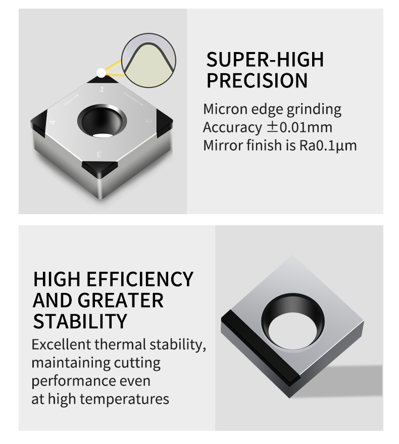 Polycrystalline Diamond CBN PCD Inserts Rhombus Trapezoid Triangle Shaped