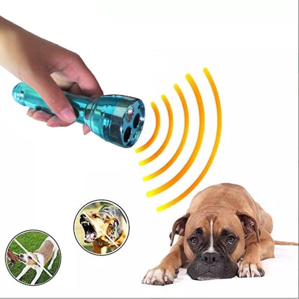 130dB Handheld Dog Repellent Bark Control Trainer Flashlight