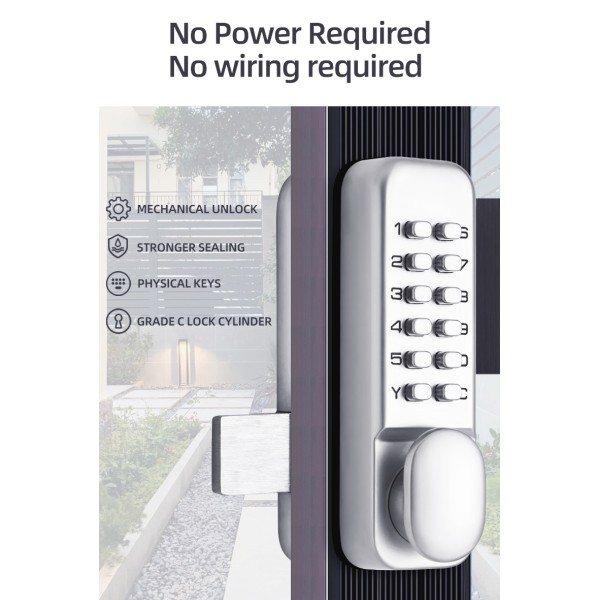 Waterproof and Sun-proof Granular Push-button Digital Mechanical Botones Combination Door Lock