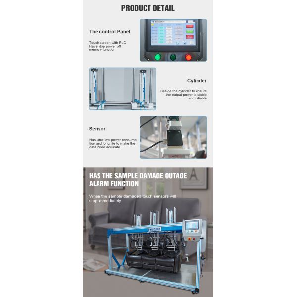 Detailed view of test machine components