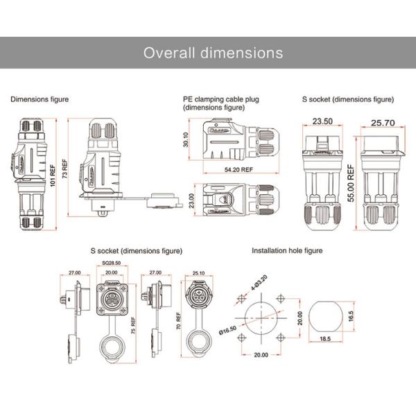 CNLINKO Waterproof Push-pull Connector 3 Pin Customize Plug Audio Female Socket Male Female Connector Plug 3 Pin Power Connector