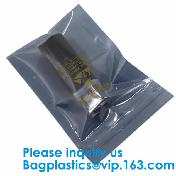 Aluminium Plastic Antistatic Zip lockk Esd Shielding Electronic Packaging Pet Bag With Zip,Black Conductive Bag, Grid bag