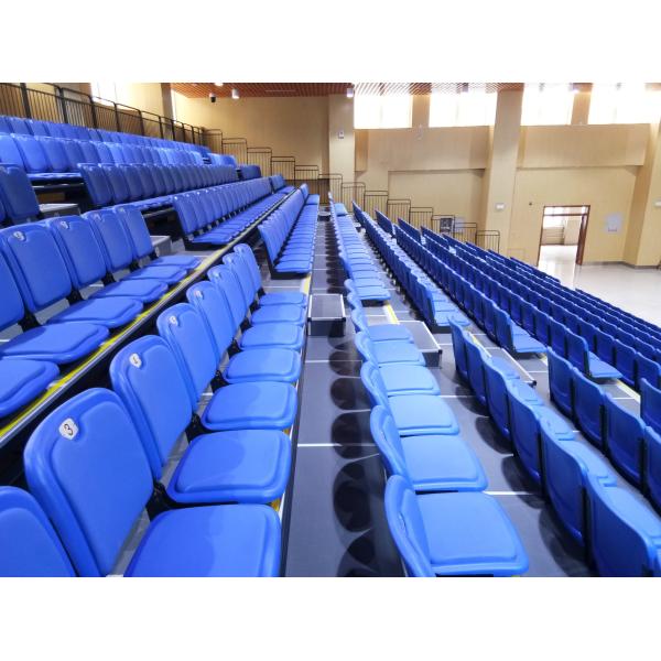 Customized Width Foldable Retractable Bleacher Seating Silver 4 - 10 Rows