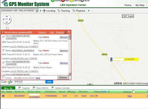 GSM GPS Fleet Vehicle Tracking Device Free APP Platform LED Screen OEM