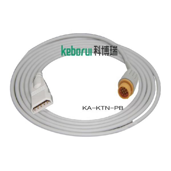 IBP adapter cable compatible for Kontron blood pressure cable to PVB transducer