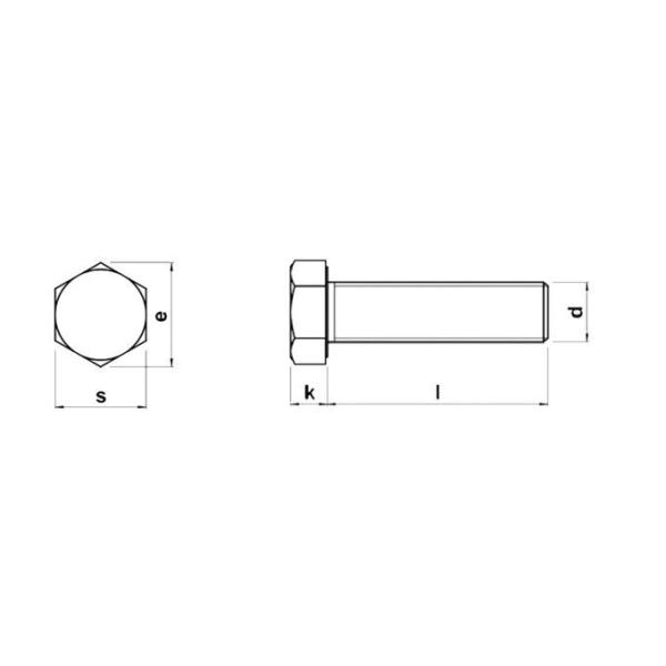 M14 SS Screws Hex Head Bolt , Full Thread Stainless Steel Hex Bolts A2-70