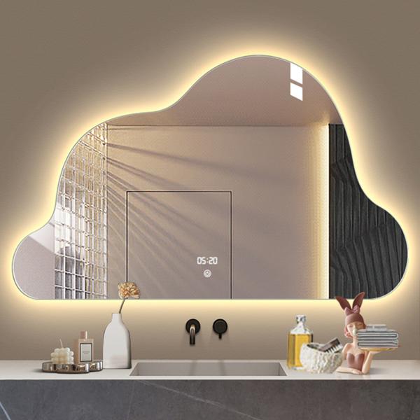 Smart Led Touch Switch Bathroom Mirror with Antifog Function and Modern Glass Mirror