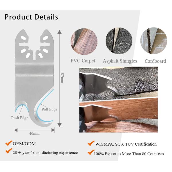 3 Pcs Multi Tool Saw Blades Oscillating Multi Tool Knife Blade For Cutting Roofing Asphalt Shingles PVC Floor Carpet Car