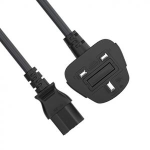 Quality BS1363 13Amps 250V Electric Power Cord C13 To UK Plug For Computer / Monitor ROHS for sale