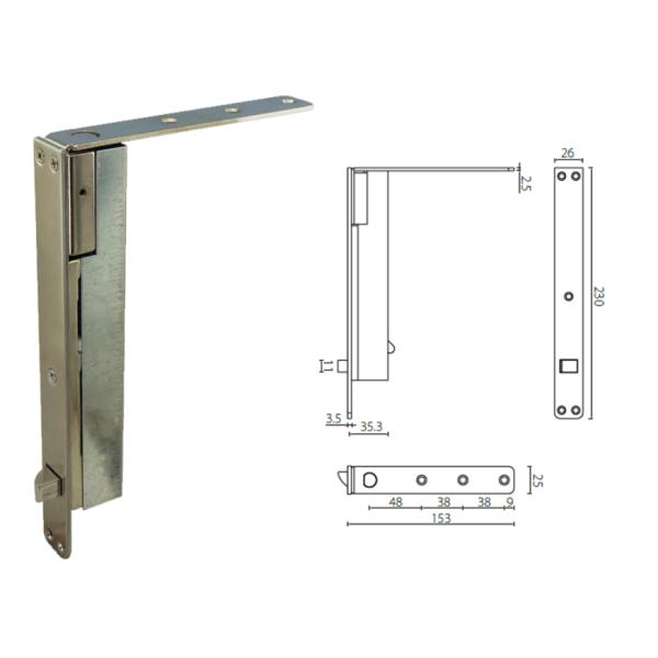 Automatic Flush Bolt Door Fitting Hardware for Double Door Opening Satin Finish