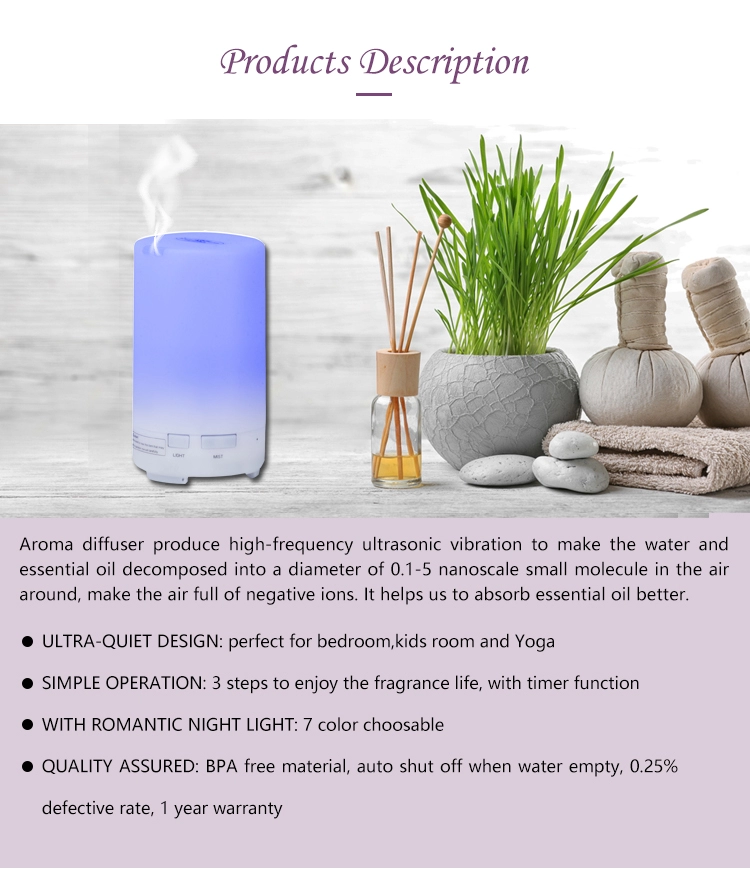 Portable Mini Small 70ml Muji Car Aroma Essential Oil Diffuser USB Auto Shut-Off Aromatherapy Diffuser with 3 Time Setting