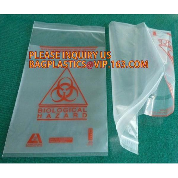 Biohazard Specimen Bag ZIP LOCK, Certificated Zip Lock Reclosable Lab Bag, biohazard zip top specimen bag for lab file