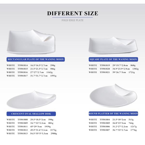 Irregular Shape Glazed Ceramic Plate Set Sustainable Eco Friendly For Restaurant