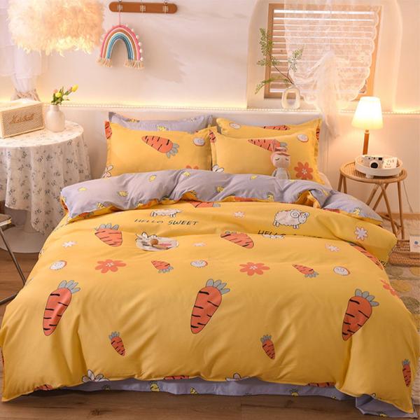 Polyester Bedding Set in Customized Color with Flat Sheet Duvet Cover and Pillowcase