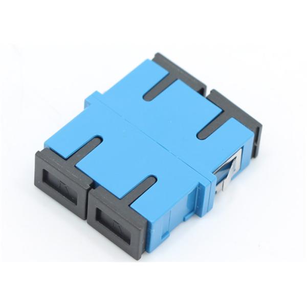 High Performance Optical Fiber Adapter SC Duplex Single Mode Adapter With 9 / 125μm Reduced Flange Blue Plastic