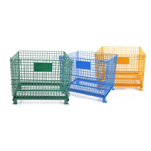 Plastic Spray Steel Wire Mesh Container Foldable Storage Cage Wire Container Steel Pallet Box