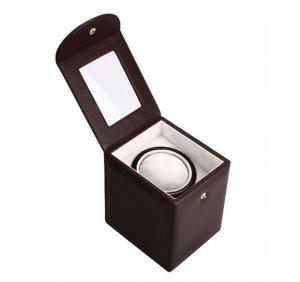 China Luxury leather plastic watch box with button on sale