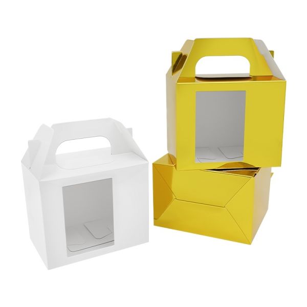 Sublimation Cardboard 11oz Mug Gift Box Custom Packaging Boxes With Window White Gold Color
