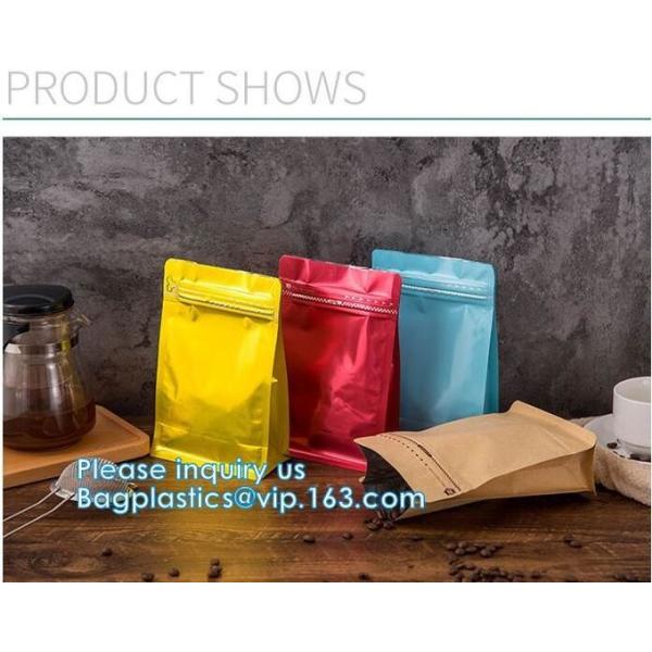 Bagease Custom Printed Biodegradable Compostable Pla Kraft Paper Flat Bottom Luxury Coffee Beans Pouch Packaging Bags