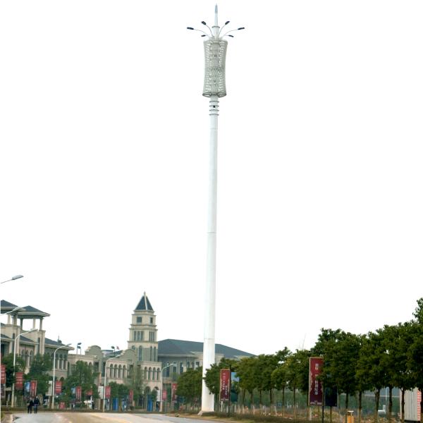 Galvanized Street Lighting Traffic Signal Light Pole 45m 9 Meter High Mast Pole