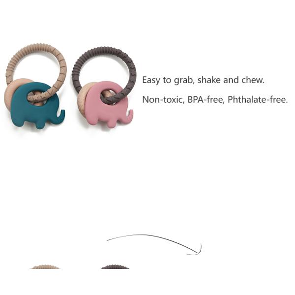 Easy Hold Silicone Wood Teether