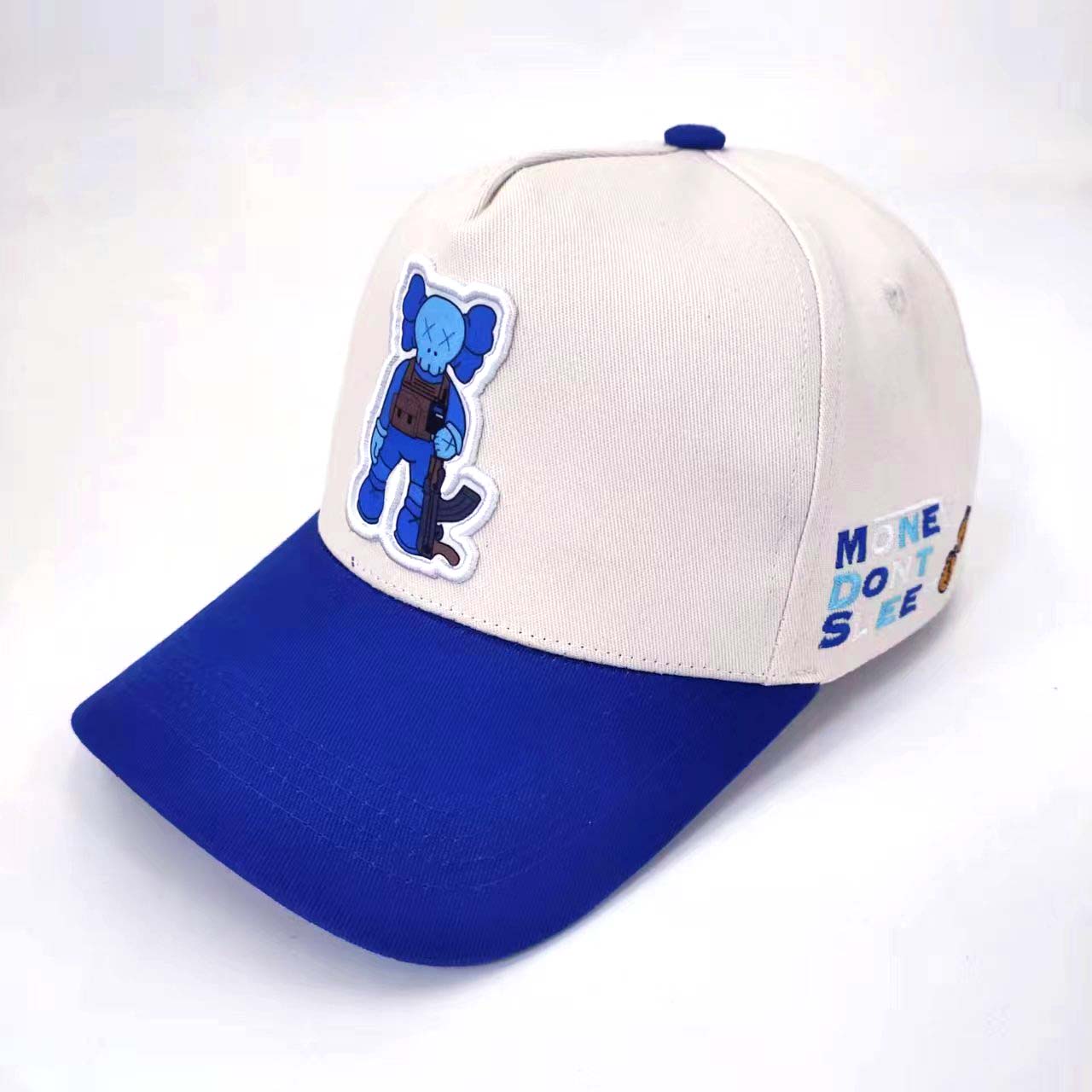 Two tone Customize Embroidered 5 panel Baseball Caps Mid Profile Patch Embroidered Custom Cotton Sport Trucker