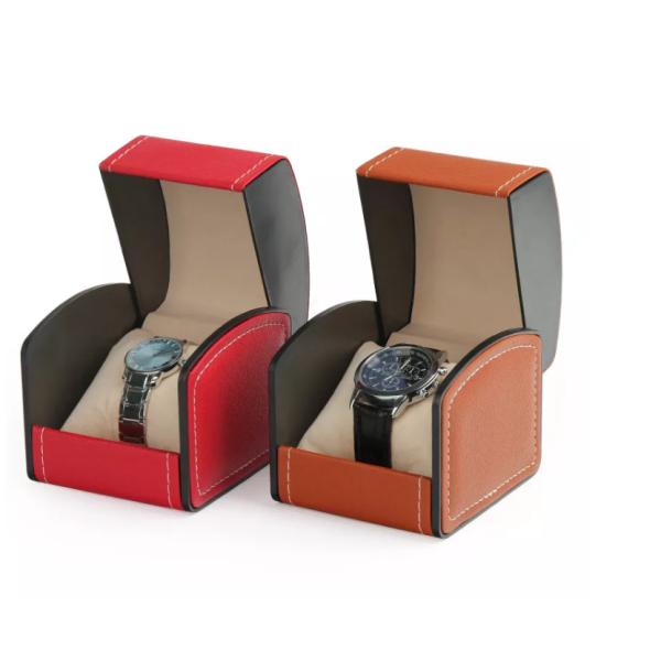 PU Leather Wrist Watch Boxes Packing Case 4c Offset Printing