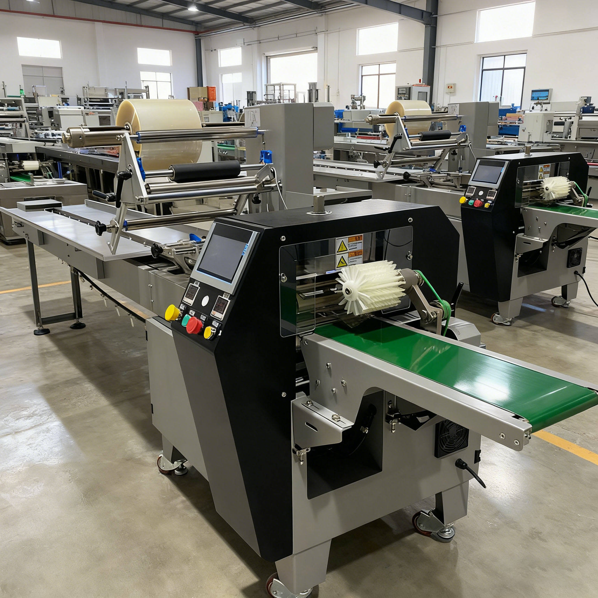 High Quality Digital Multi-Functional PLC Semi-Automatic Plastic Wrapping Pillow Bag Packaging Machine for Food Items