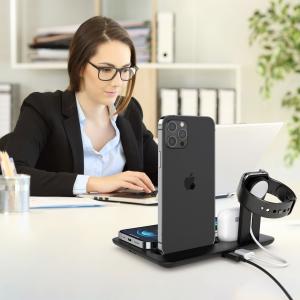 QC3.0 Phone And Computer Accessories 15W 4 In 1 Wireless Charging Station