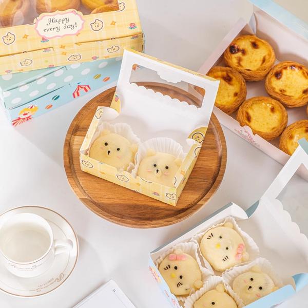 Matt Lamination Cake Packaging Boxes for Offset Printing Egg Tart Packaging