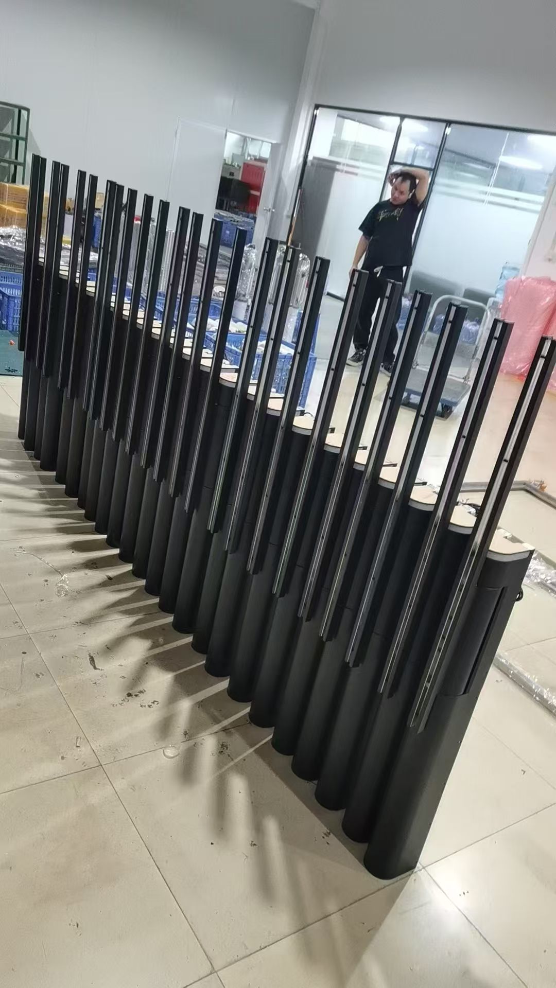 High Speed Rail AB Turnstile with Clutch Locking Function Infrared Radar Sensor and Tri-color Indicator Light