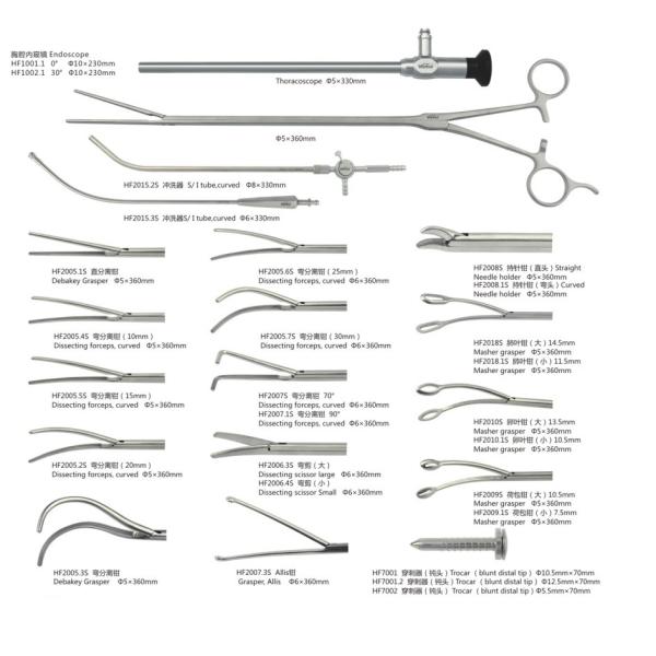 Thoracoscopy Surgical Instruments Medical Tissue Forceps Grasper