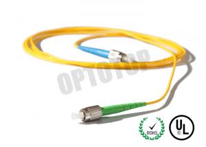 China FC Fiber Optic Patch Cord OS2 1F Zip 2mm OFNR FC / UPC - FC / APC 3m YEL JKT on sale