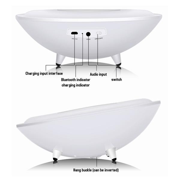 Rechargeable Smart LED Light Bluetooth Speaker RGB Color Changing Wireless Connection