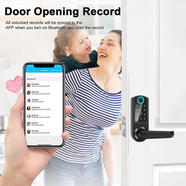 BLE TTLock App Controlled Door Lock 4xAA Batteries RFID Keyless Entry