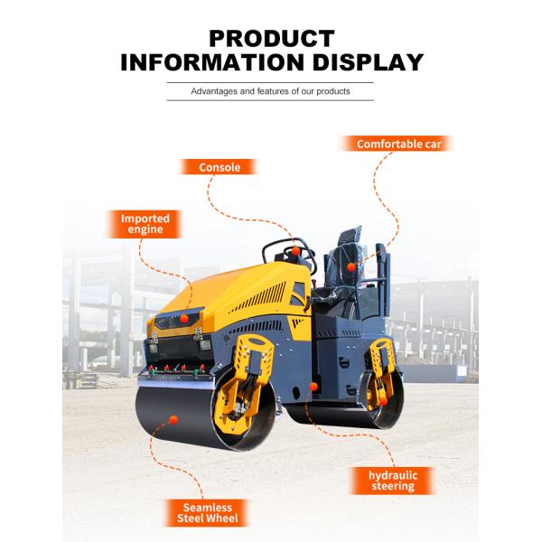 Construction Machinery 4ton Double Drum Road Roller Full Hydraulic Roller Compactor