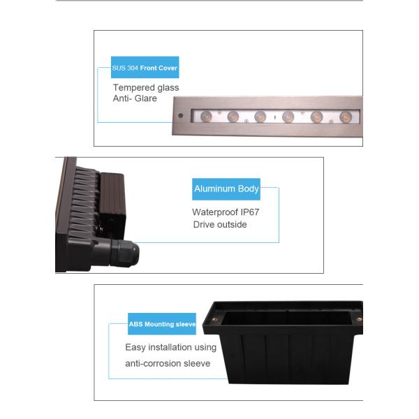 Outdoor Ground Lighting RGB Color Changing Linear Inground Light