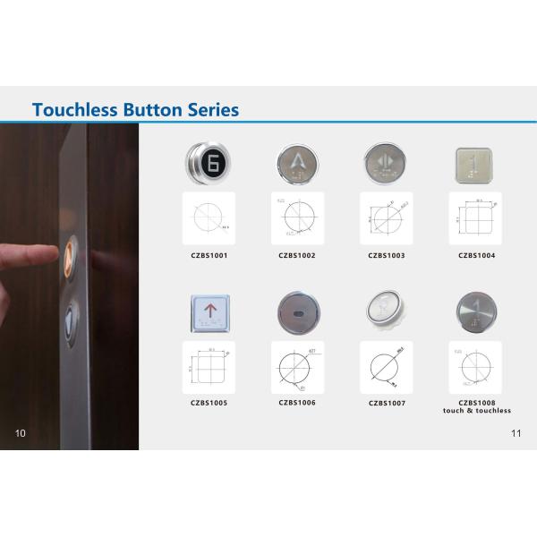 Round 37mm Stainless Steel Button Elevator Touchless Button Lift No Touch Button