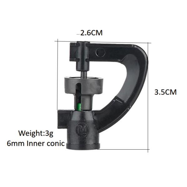 360 Rotating Sprinkler Small Irrigation Sprinkler with Endurable Engineering Plastic