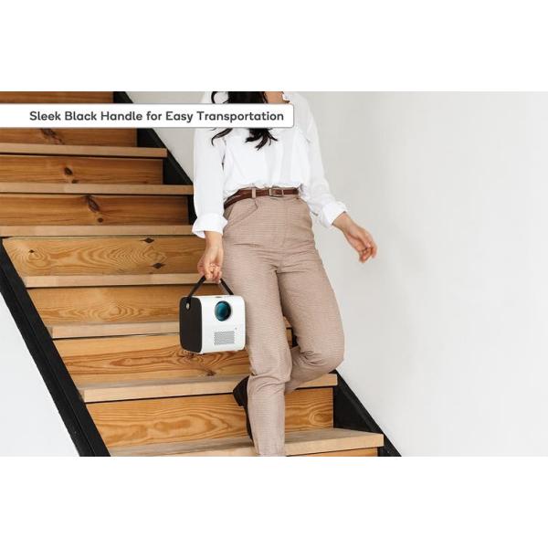 Q3 Mini Projector showing portable design with handle