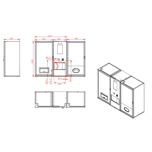 Big Capacity Combo Vending Machine For Snack Drink Hot Food Meals With Microwave Oven
